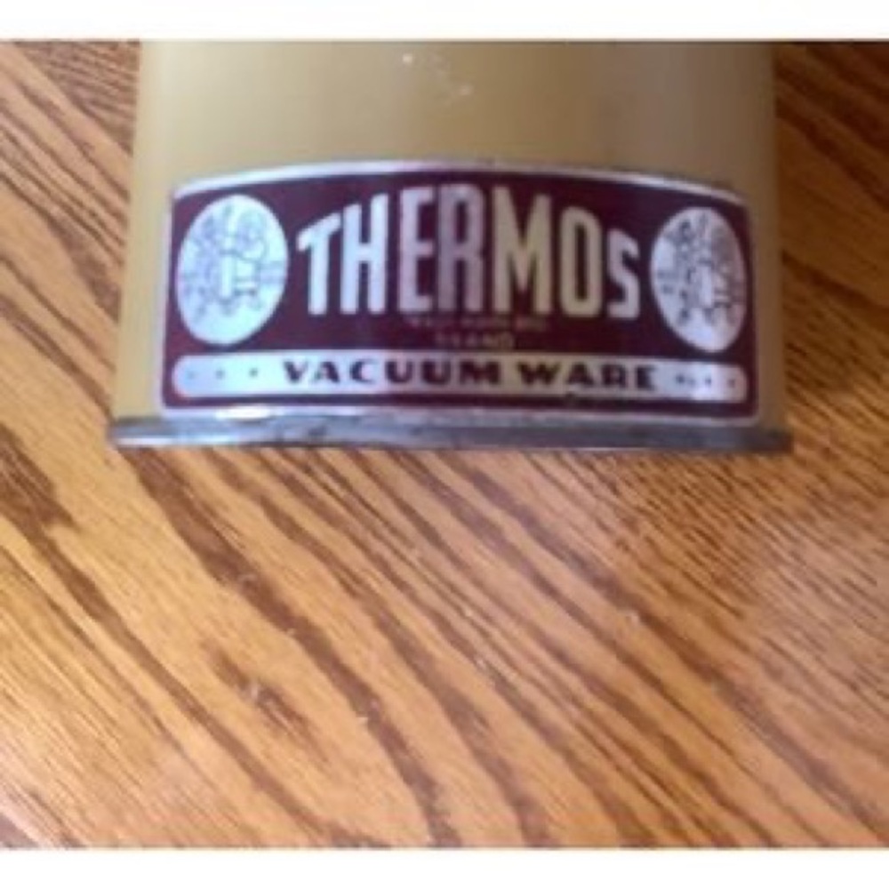 Thermos yellow with red and black stripe insulated bottle - Picture 5 of 6